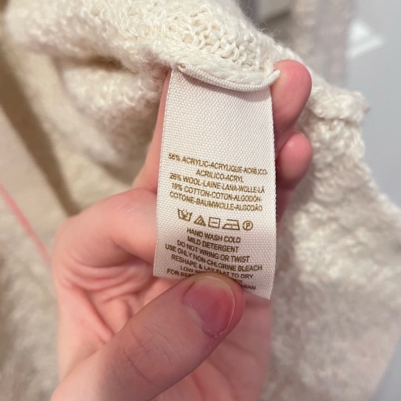 Free People Cream Long Button Up Cardigan Sweater Cottagecore Coquette Boho Y2K - Picture 7 of 10